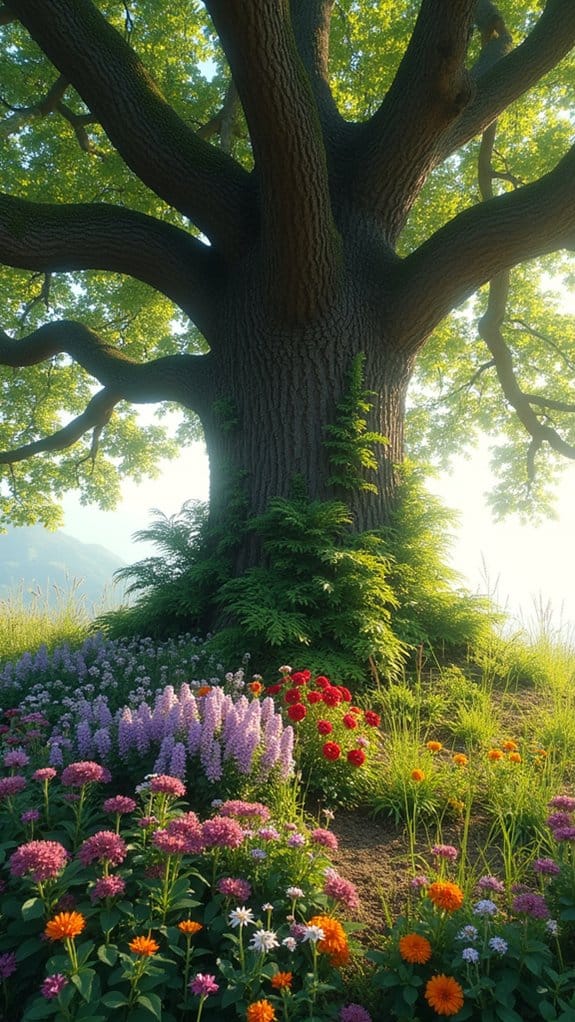 vibrant blooms and greenery