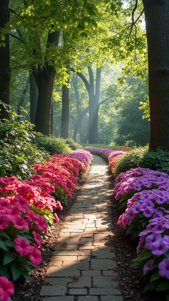 vibrant blooms brighten pathways