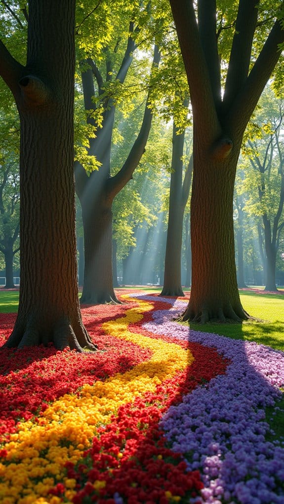 vibrant blooms enhance contrast