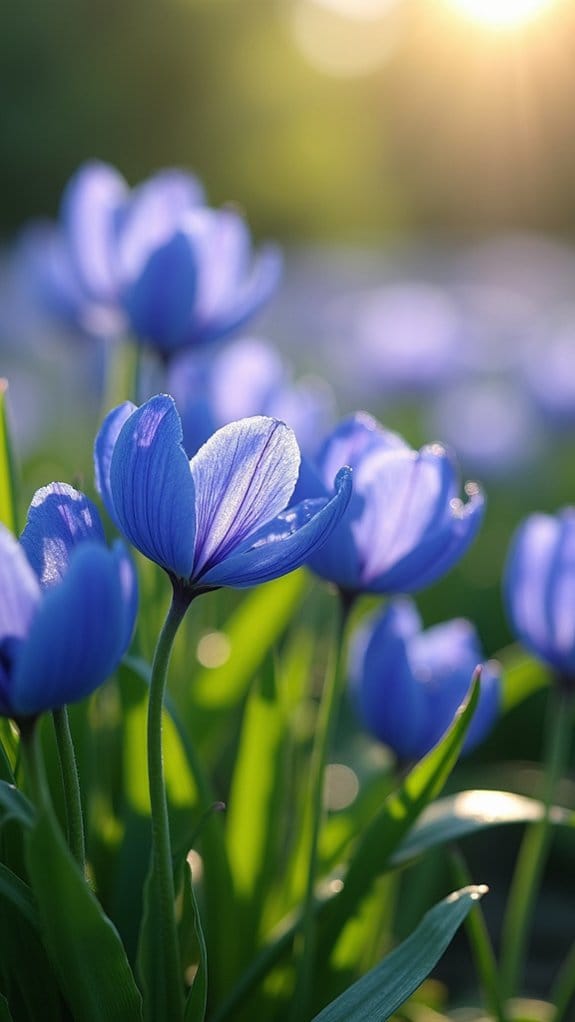 vibrant blue gentian blooms