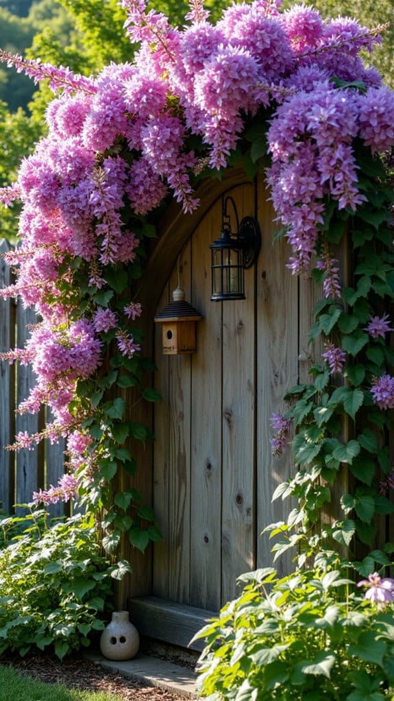 vibrant clematis wall display