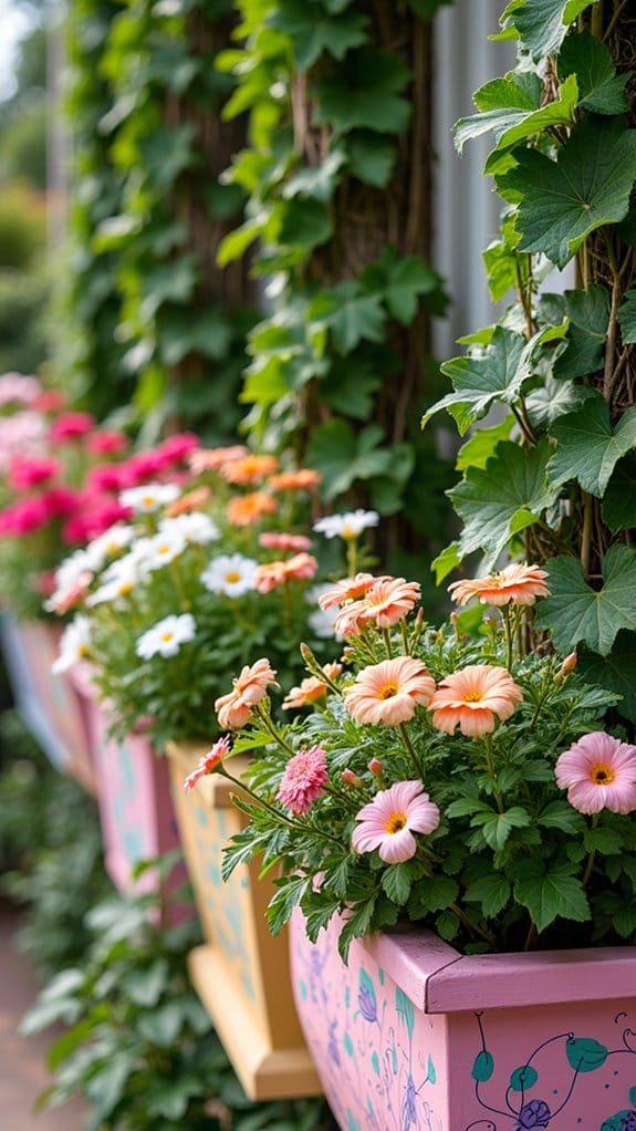 vibrant climbing vine planters