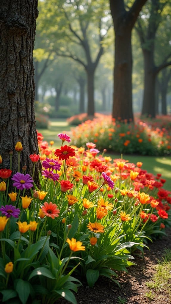 vibrant clusters of annuals