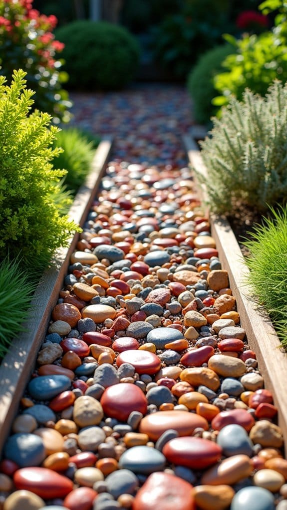 vibrant colored rocks landscaping