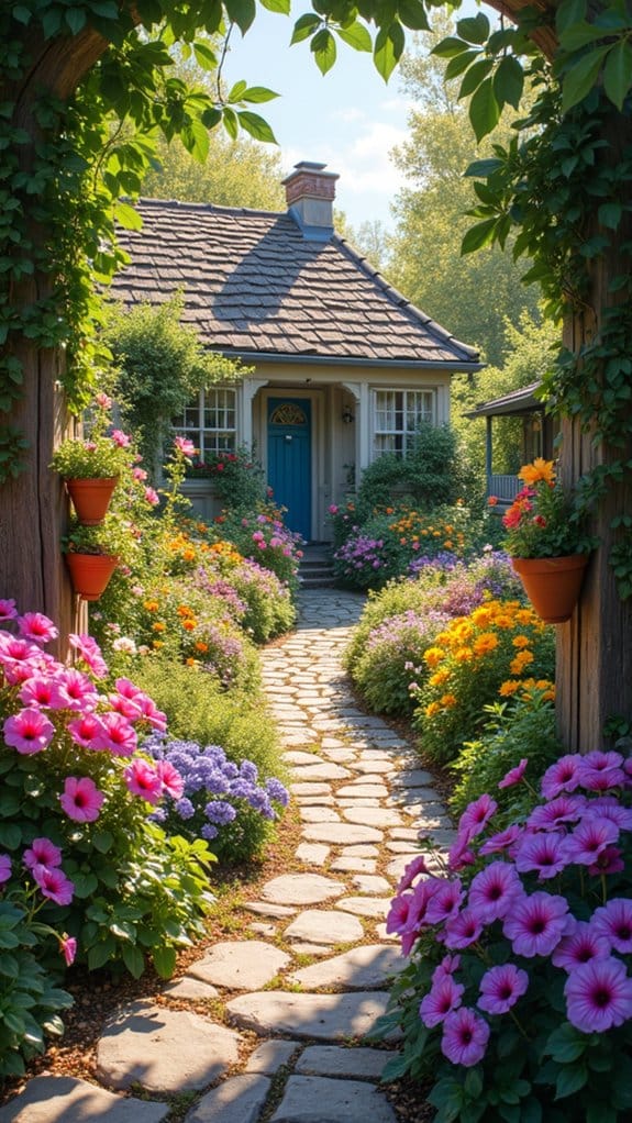 vibrant colorful container garden