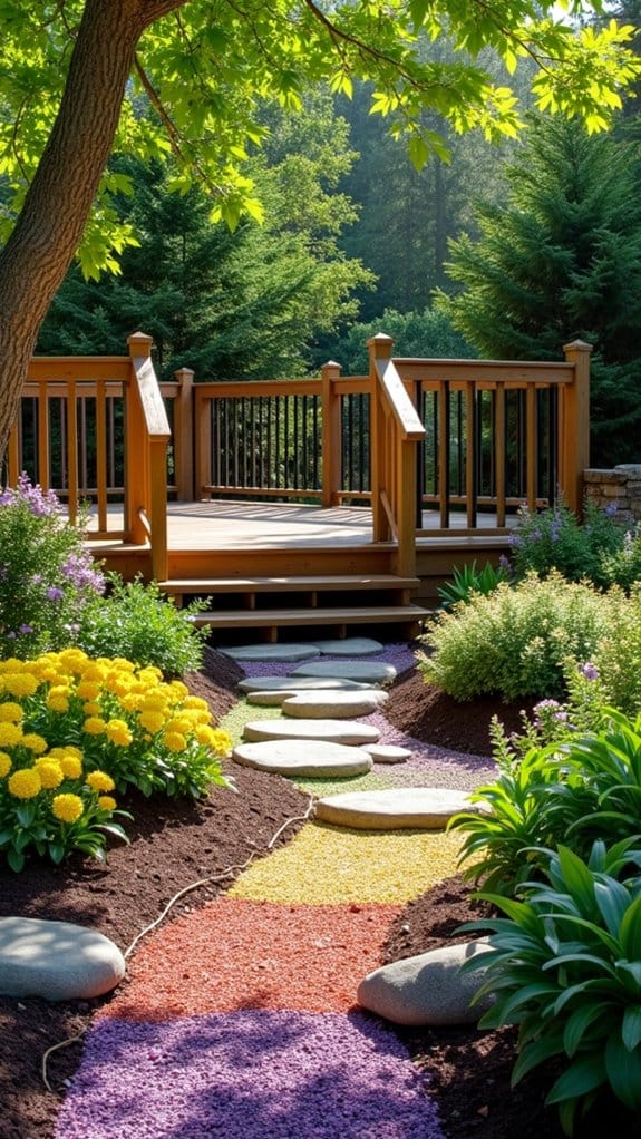 vibrant colorful outdoor pathways