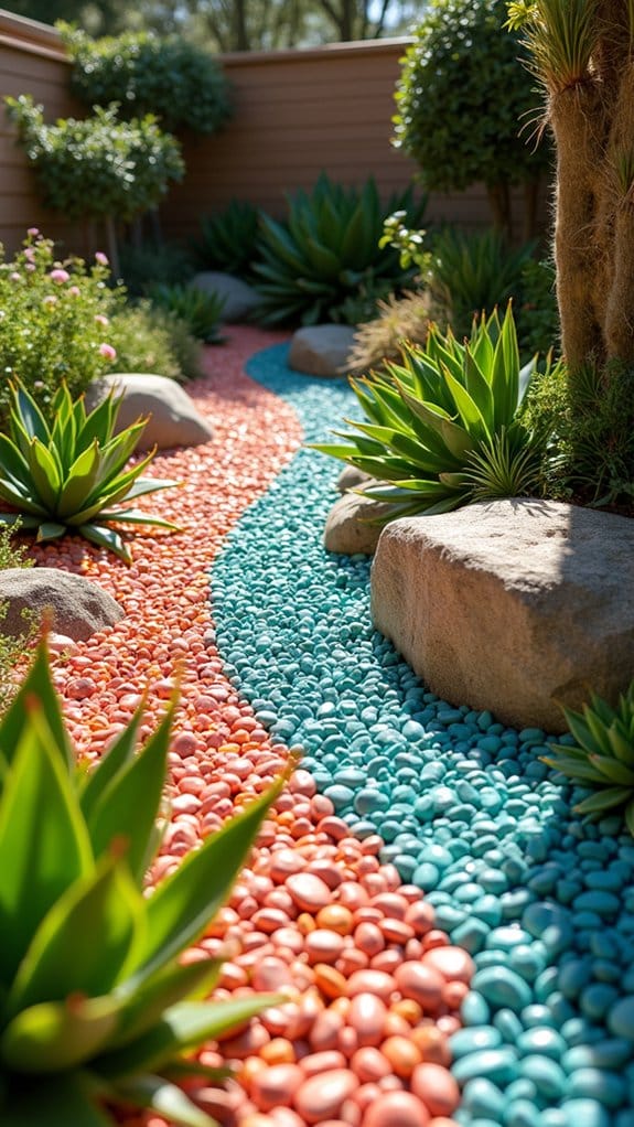 vibrant colorful pebble designs