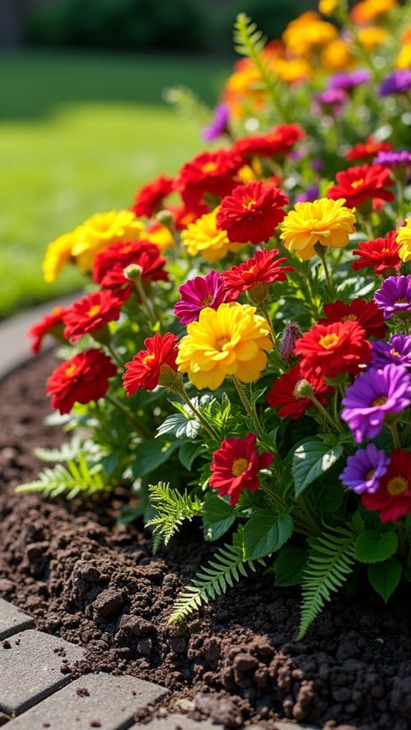 vibrant corner flower bed