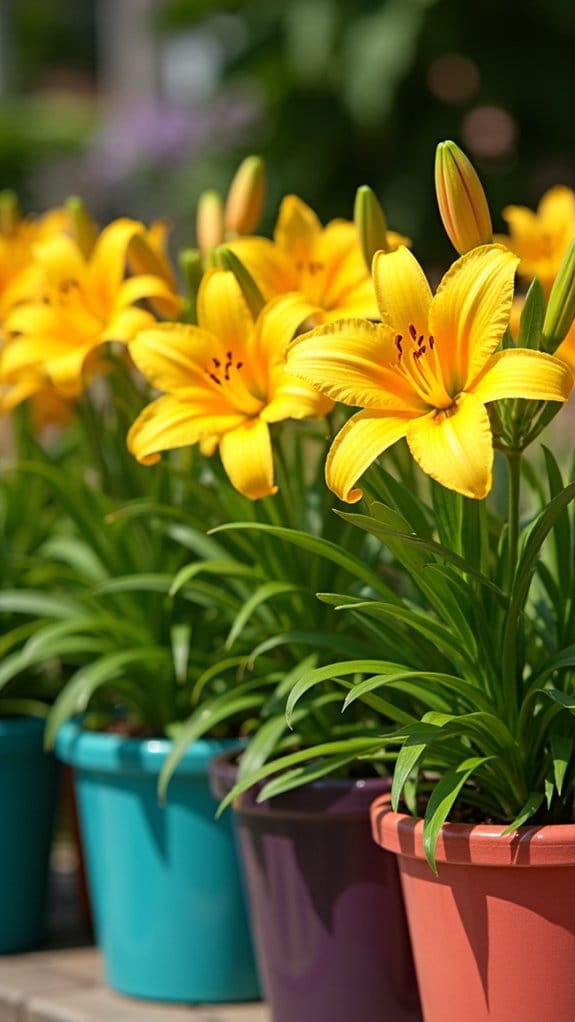 vibrant daylily container gardens