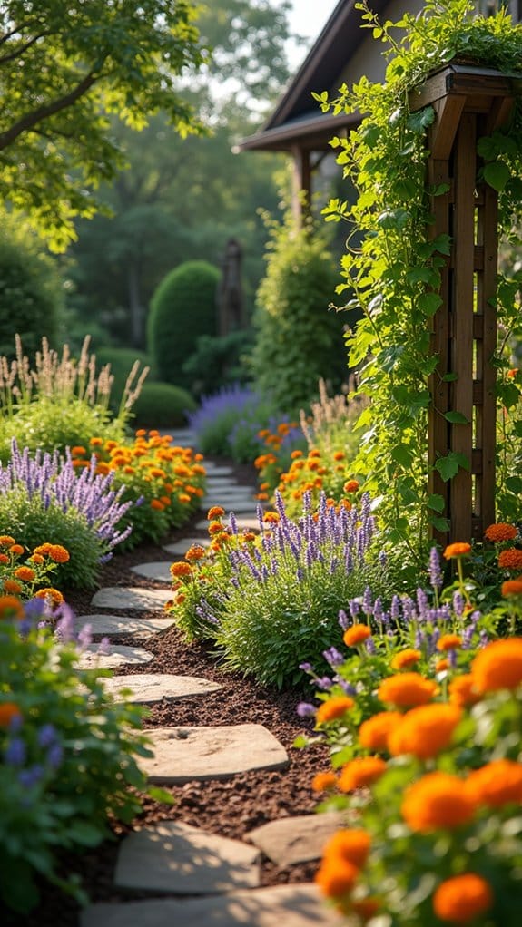 vibrant edible flower garden