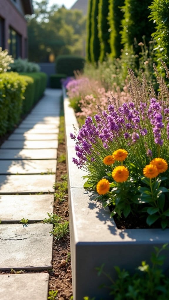 vibrant flower bed colors