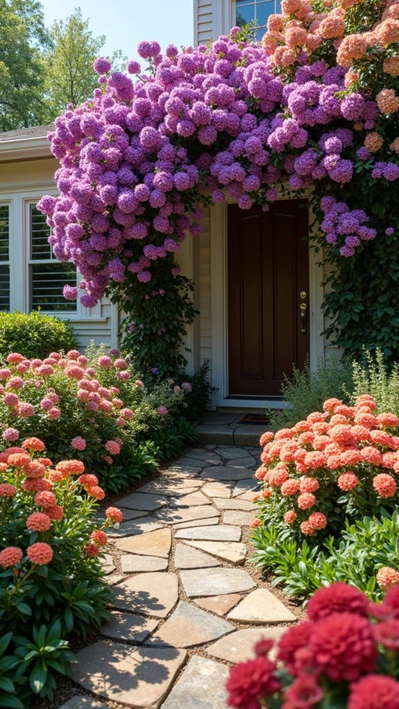 vibrant flowering shrubs enhance texture