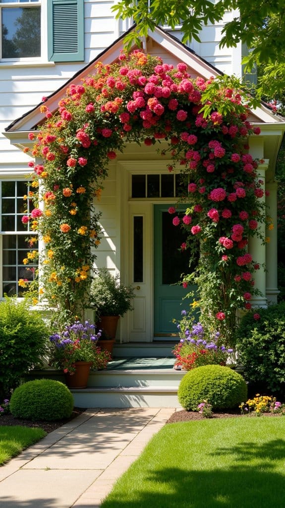 vibrant flowering vines trellises