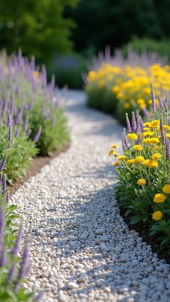 vibrant flowers enhance pathways