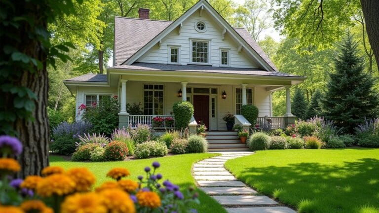 23 Welcoming Flower Landscaping in Front of House That Stands Out vibrant front yard landscaping