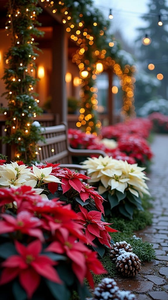 vibrant holiday poinsettia garden