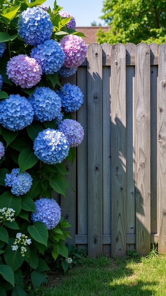 vibrant hydrangea fence arrangements