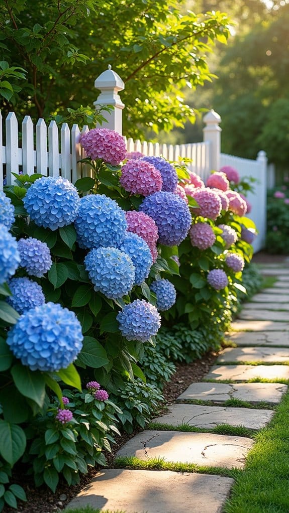 vibrant hydrangea wall garden