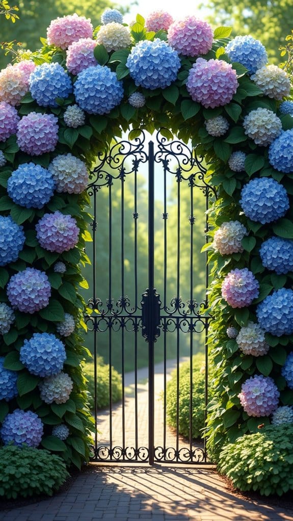 vibrant hydrangeas enhance fencing