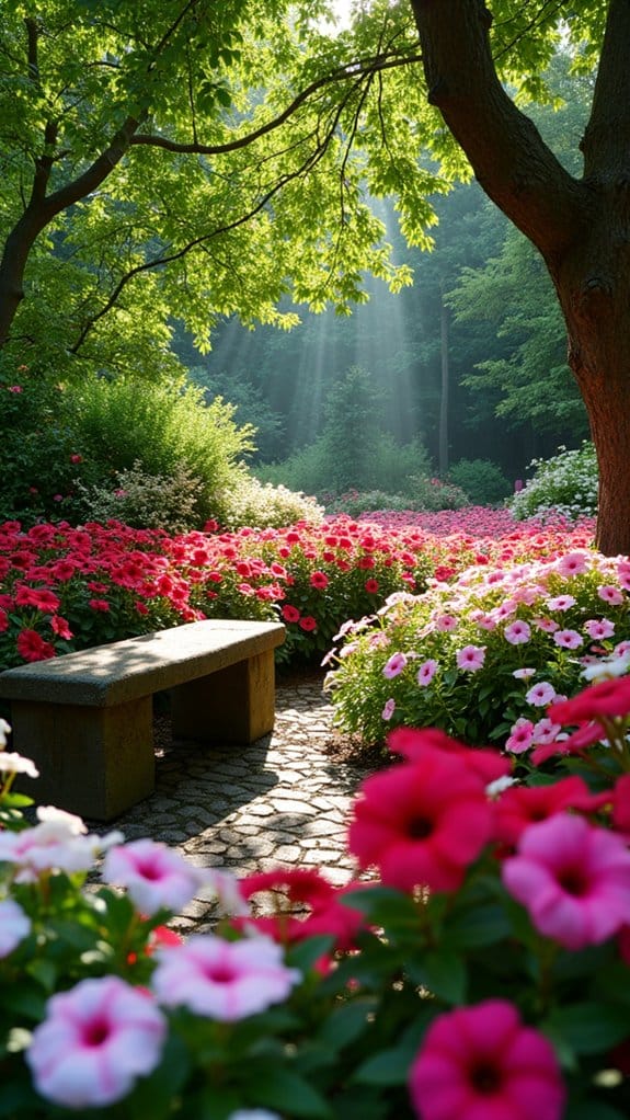 vibrant impatiens garden focal point