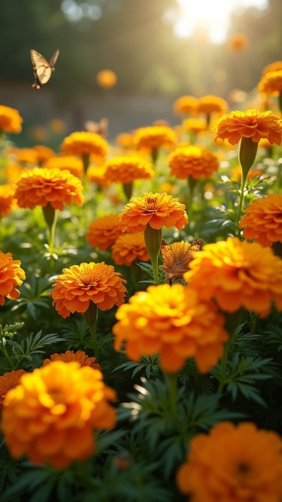 vibrant marigold garden display