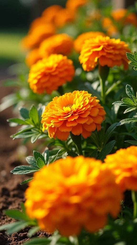 vibrant marigold garden edging