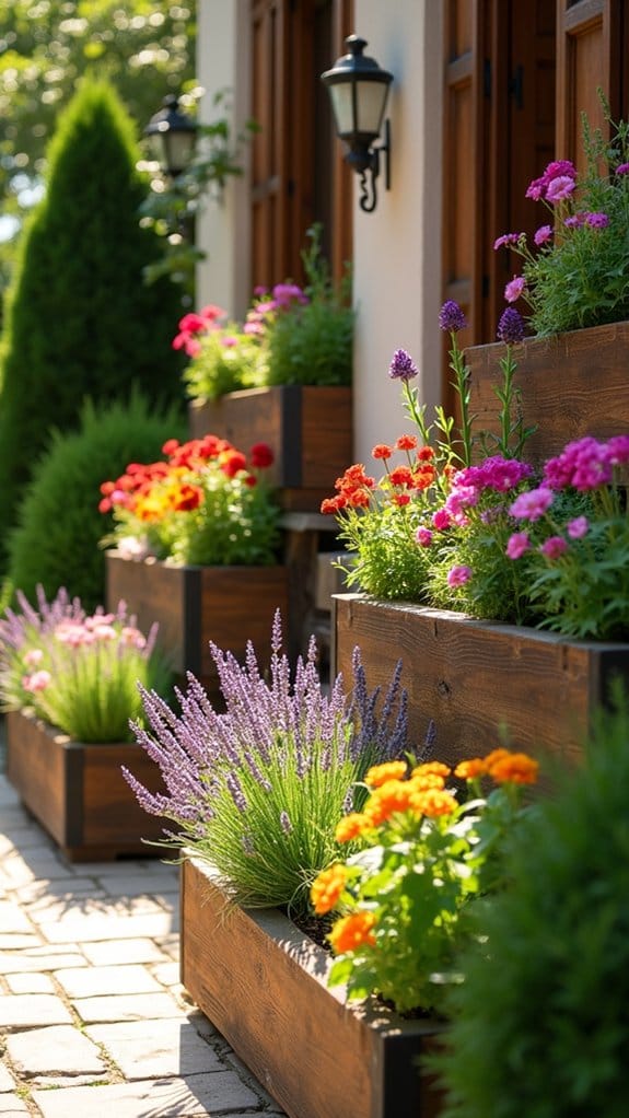 vibrant mediterranean planter arrangements