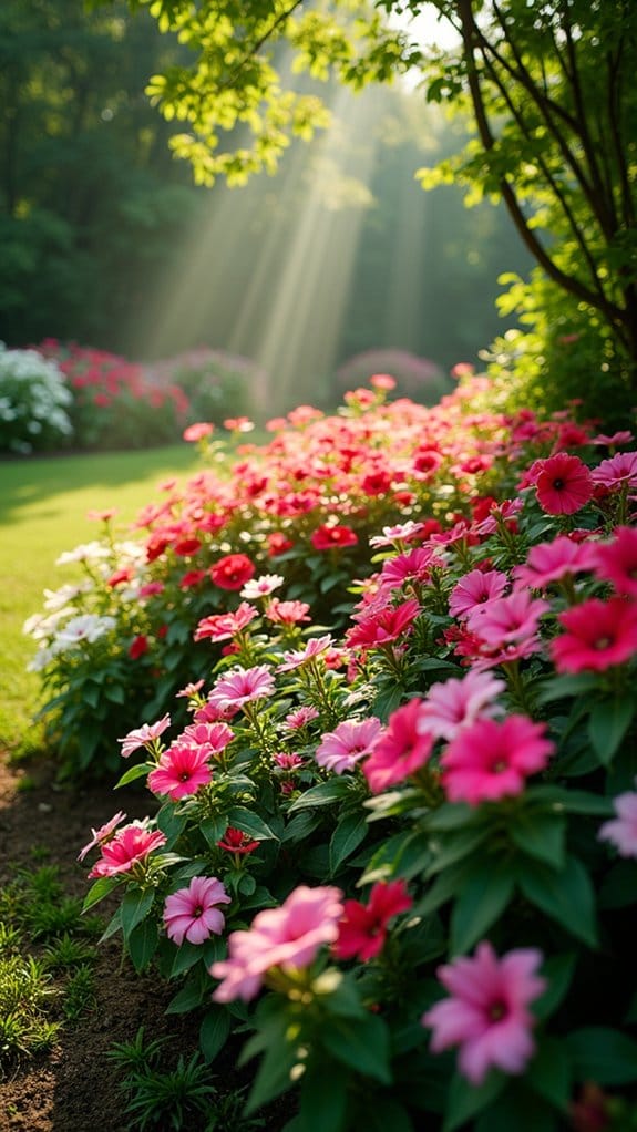 vibrant mixed flower beds