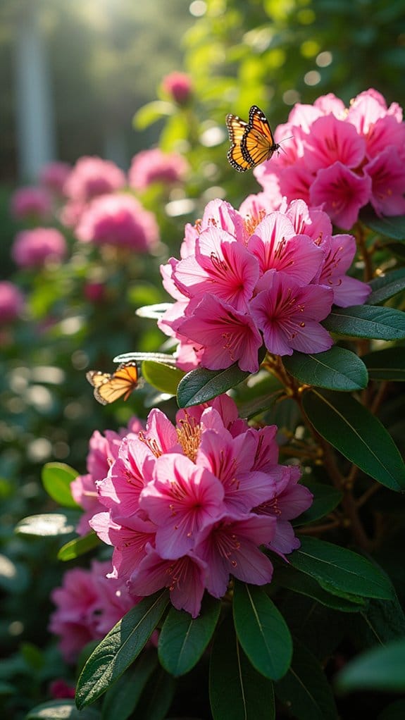 vibrant mixed shrub border