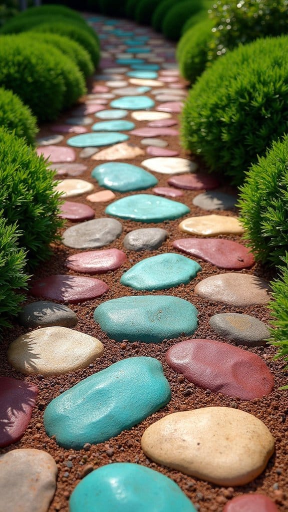 vibrant multicolored stone arrangement