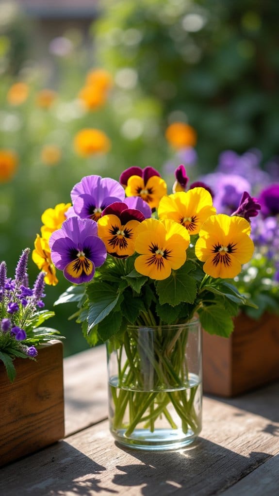 vibrant pansy flower arrangements