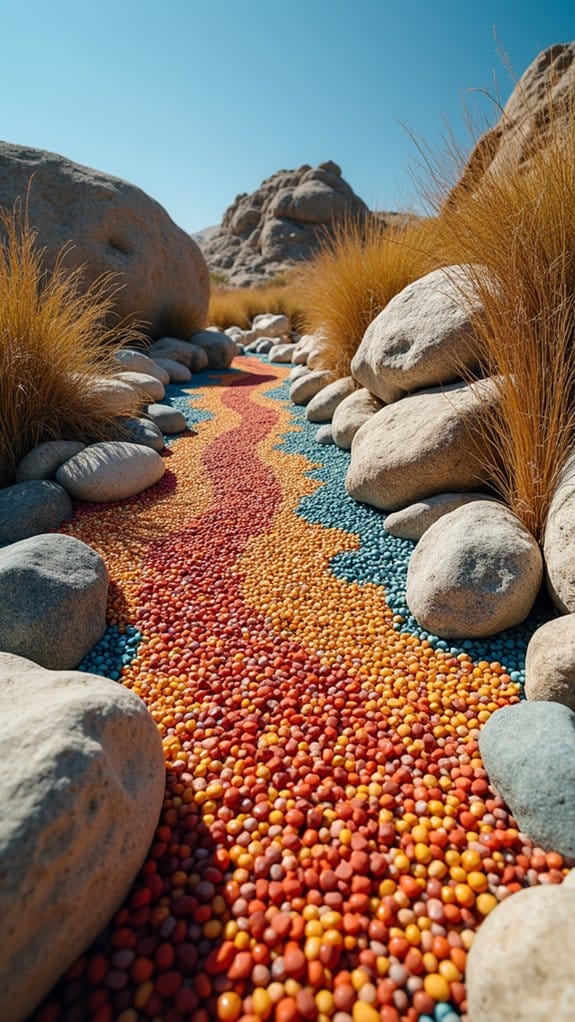 vibrant pebble pathway designs