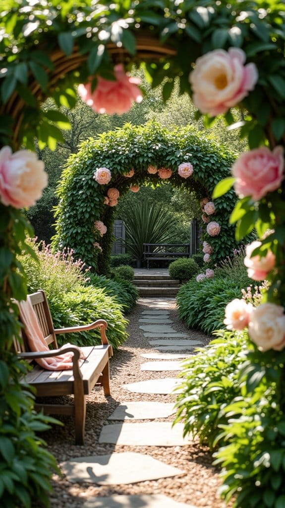 vibrant peonies enhance entryway
