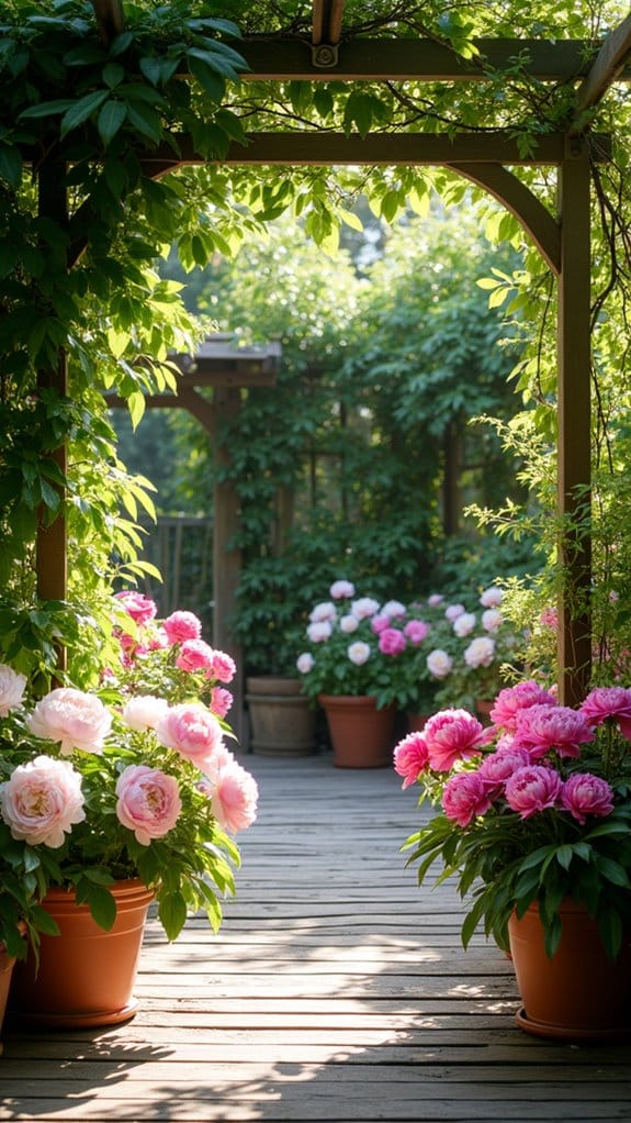 vibrant peony pot accents