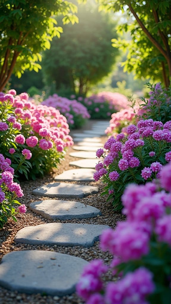 vibrant phlox enhances pathways
