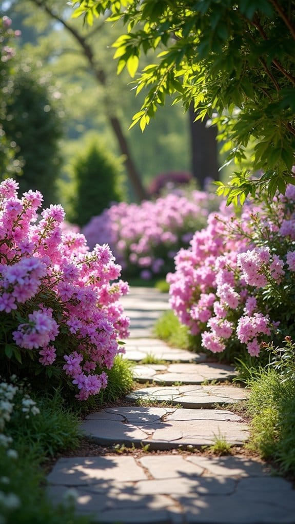 vibrant phlox garden path