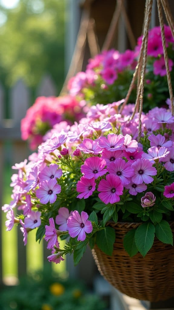 vibrant phlox hanging baskets