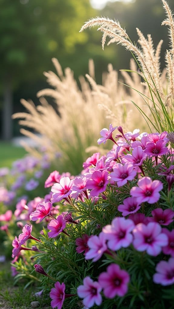 vibrant phlox meets graceful grasses