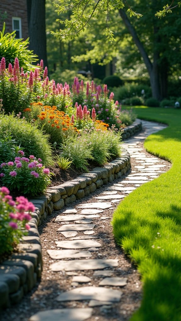 vibrant plant border pathways