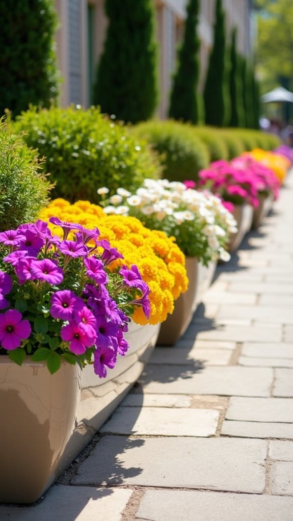 vibrant planters enhance appeal