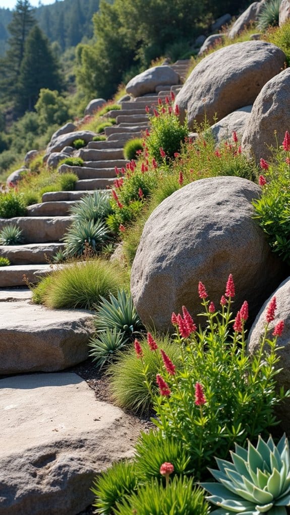 vibrant rock garden displays