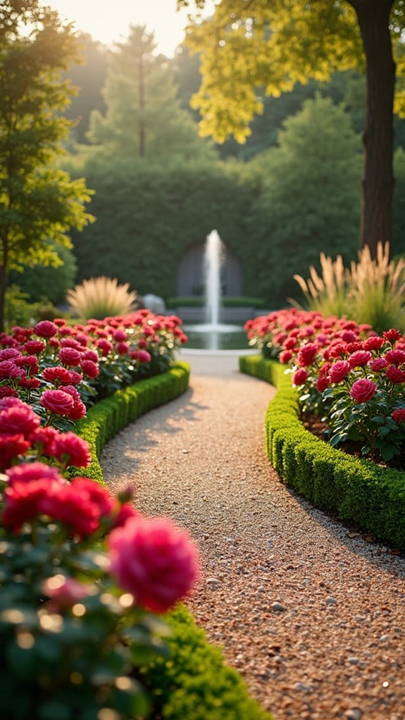 vibrant rose border planting