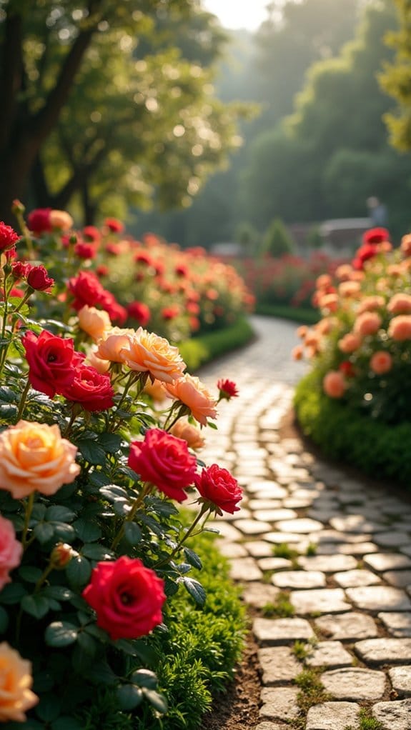 vibrant rose garden clusters