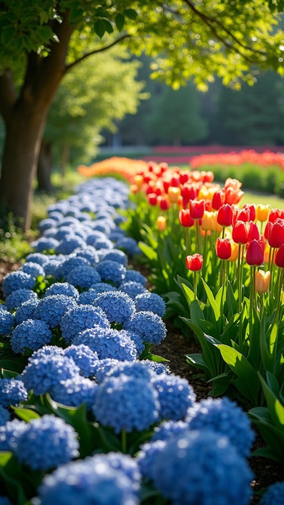 vibrant seasonal flower borders