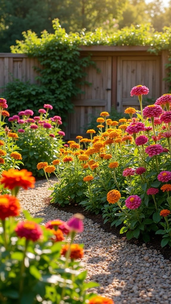 vibrant seasonal zinnia displays