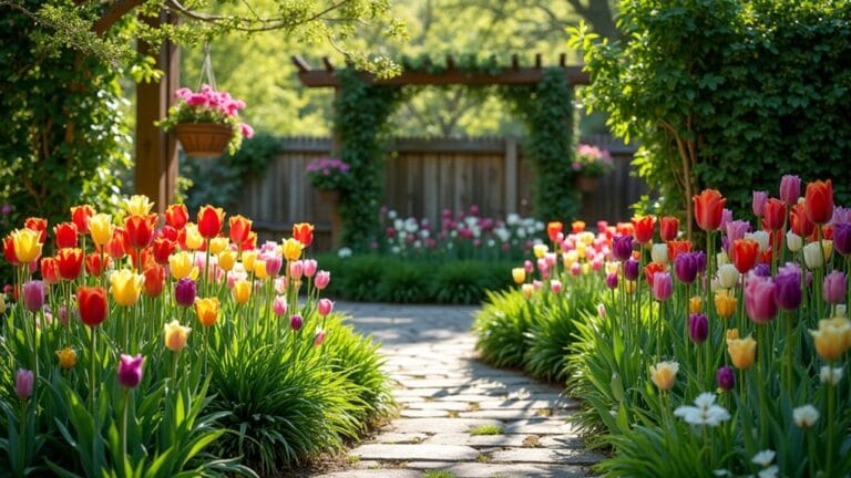 vibrant spring tulip landscaping