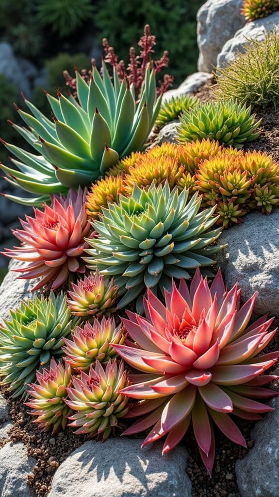 vibrant succulent color contrasts