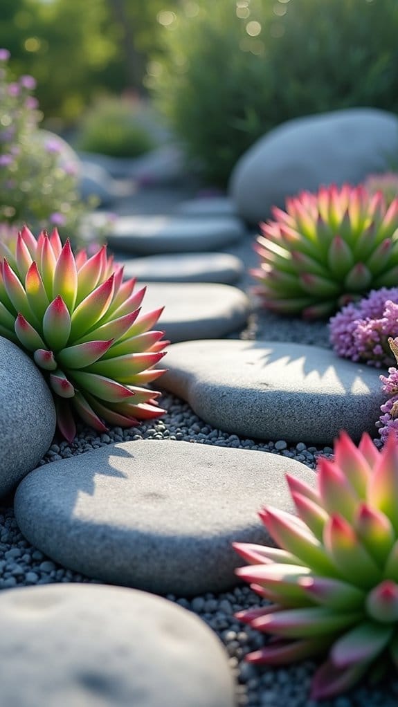 vibrant succulents frame walkways