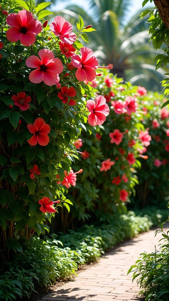 vibrant tropical privacy hedge