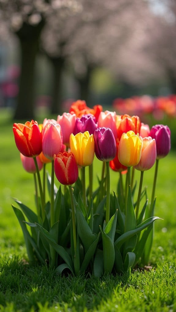 vibrant tulip circle design